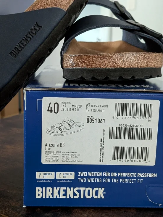 Birkenstock Arizona Sandals in Dark Blue Birko-Flor ladies 9 or EU 40 - Picture 5 of 6